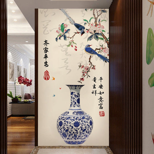 Elegant 3D Vase & Flower Wall Sticker