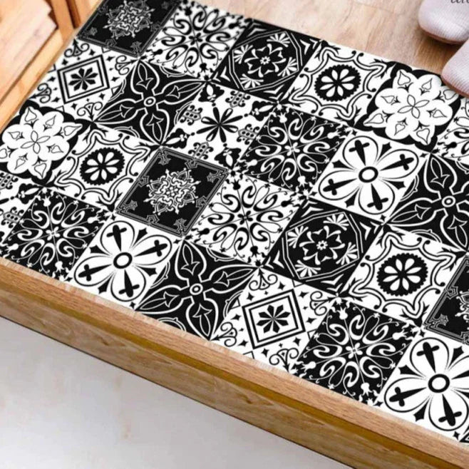 12 Pcs Black and White Wall Tile Decals