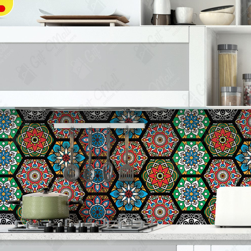 12Pcs Hexagon Tile Stickers