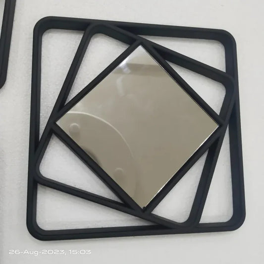 3Pcs Wooden Square Mirror