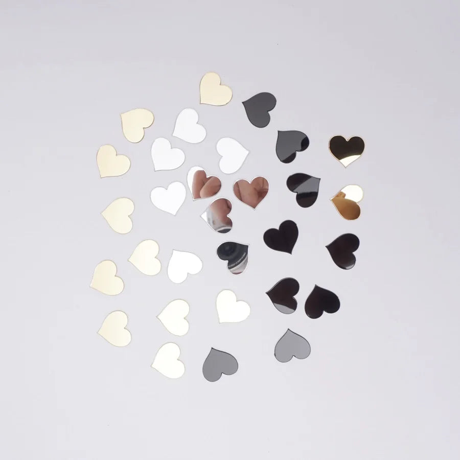 50 Pcs Heart shine Mirror Wall Stickers (1Inch)