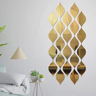 Acrylic Mirror Wall Decor – 12pcs Leaf Stickers