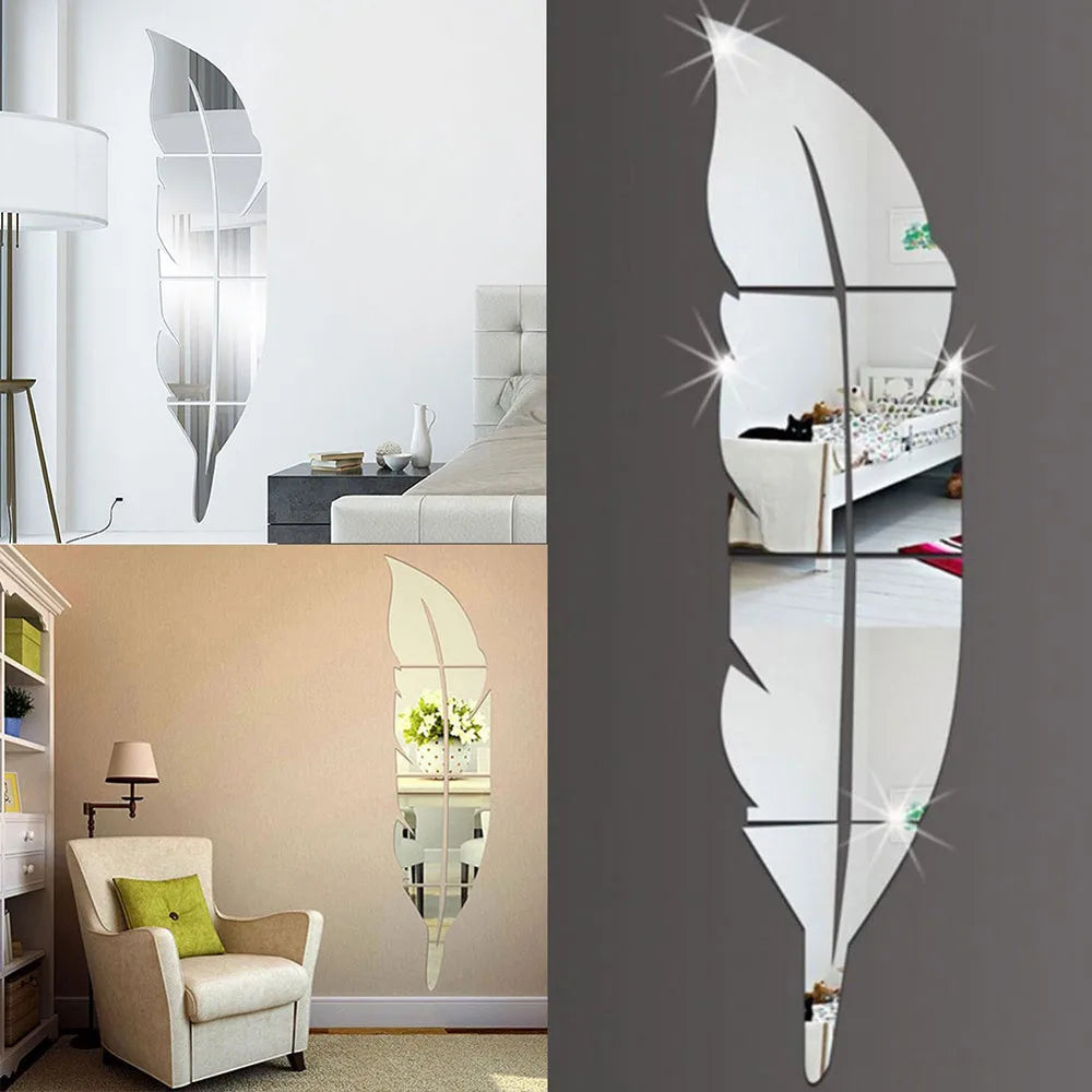 Acrylic Feather Mirror