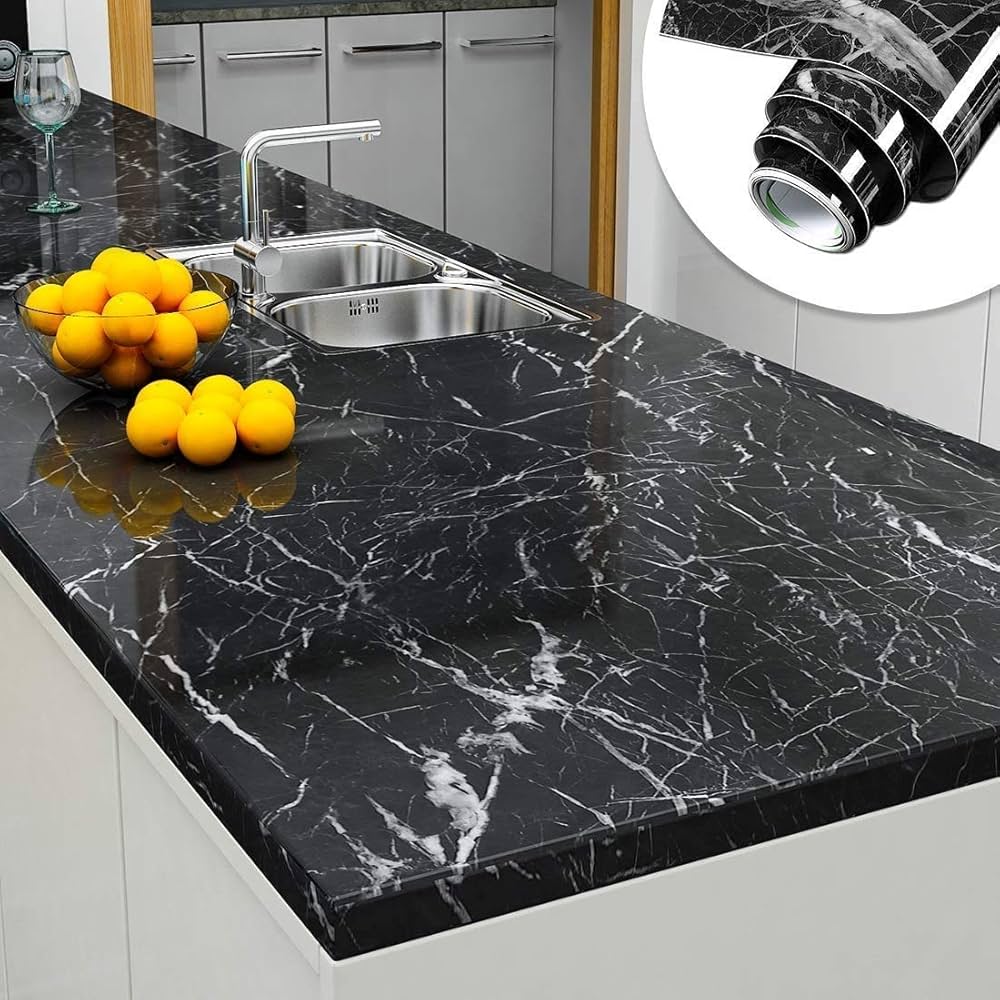 Black Marble Paper Sticker