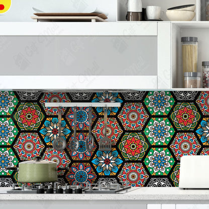 12Pcs Hexagon Tile Stickers