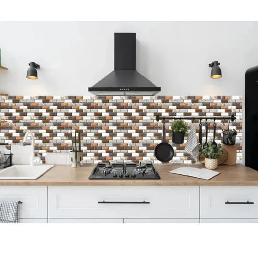 24pcs Self-Adhesive Waterproof Mosaic Style Tile Stickers