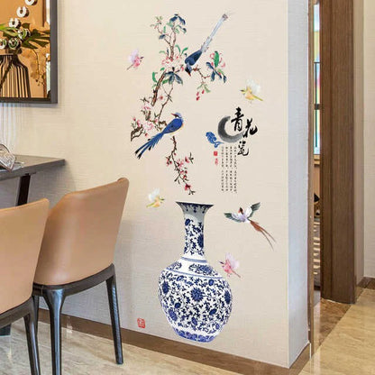 Elegant 3D Vase & Flower Wall Sticker