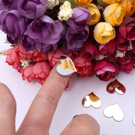 50 Pcs Heart shine Mirror Wall Stickers (1Inch)