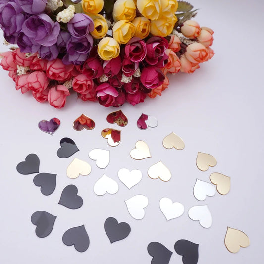 50 Pcs Heart shine Mirror Wall Stickers (1Inch)