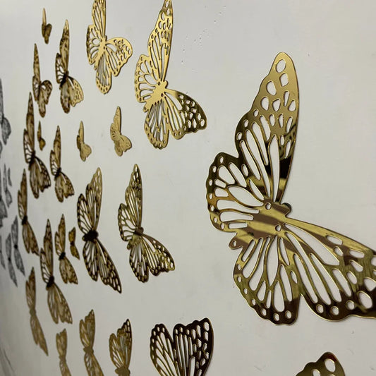 6 Pcs Shiny Butterfly Sticker Set
