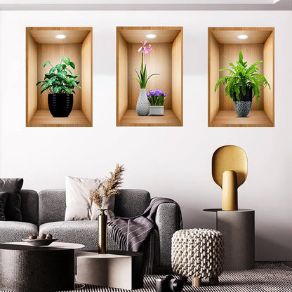 Natural Wood Flower Stickers (3-Pack)