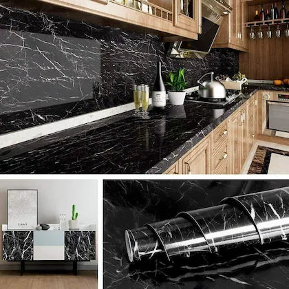 Black Marble Paper Sticker