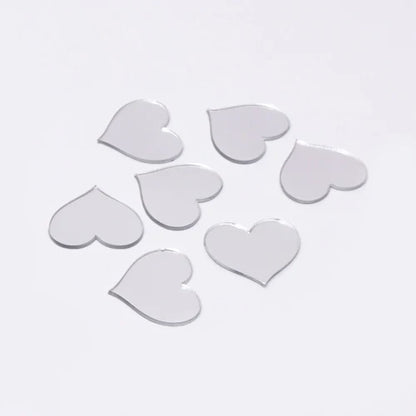 50 Pcs Heart-Shaped Mirror Stickers (1 Inch)
