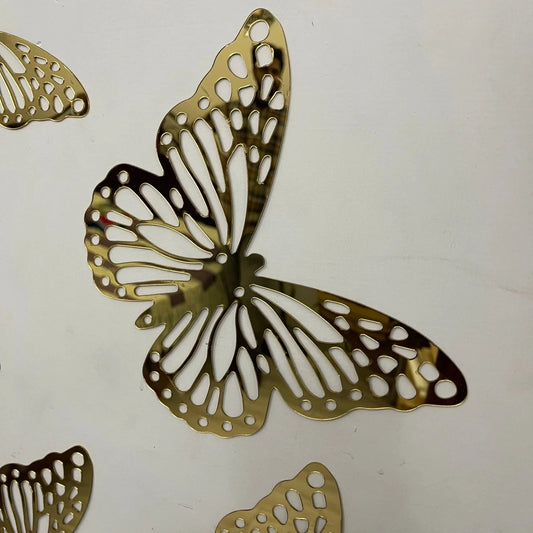 6 Pcs Shiny Butterfly Sticker Set