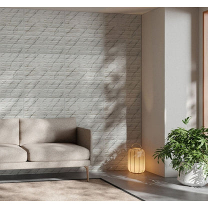 White Marble 3D Brick Wall Sticker – Decorative Wallpaper